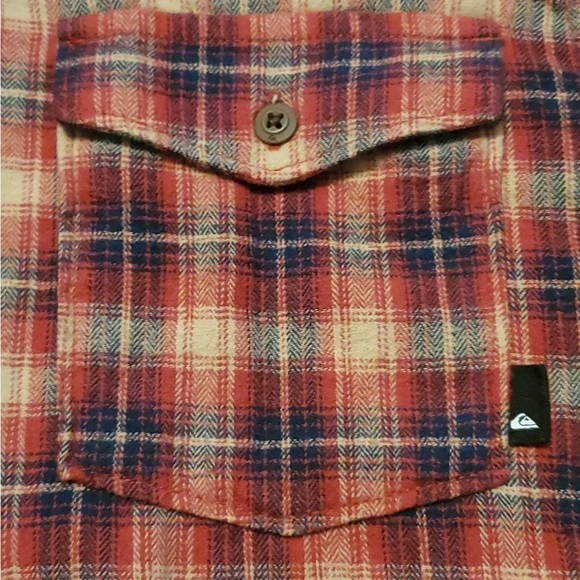 2 for $25!! Quicksilver, long sleeve plaid flannel hoodie - Picture 4 of 8